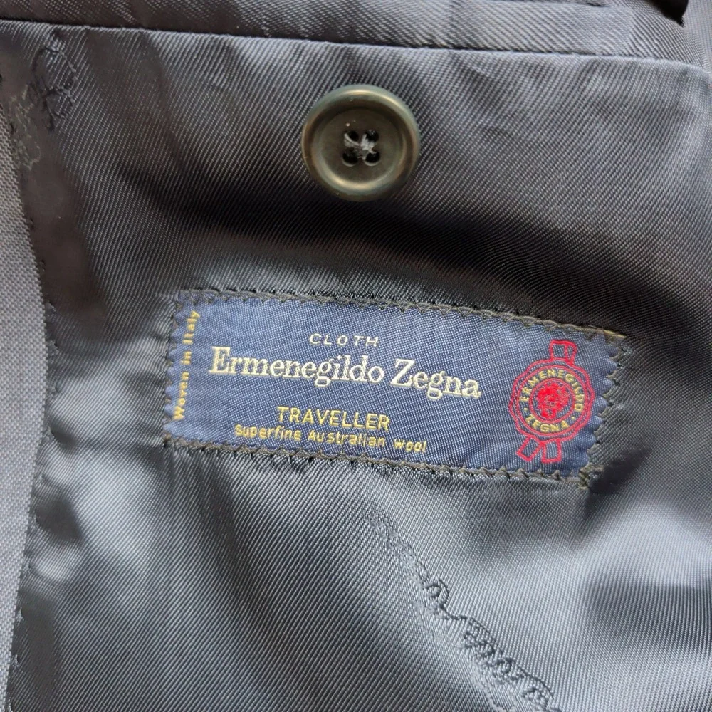 Saks Fifth Avenue Ermenegildo Zegna Traveller 42R Blue Wool Blazer Sport Coat